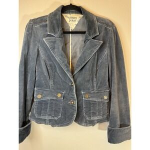 Y2K Vintage Preppy Tommy Hillfiger Grey Velour Jacket Size L